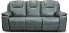 Blue Gray Power Reclining Sofa with Hidden Cup Holders - Chandler