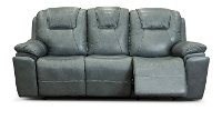 Blue Gray Power Reclining Sofa with Hidden Cup Holders - Chandler-4