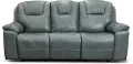 Chandler Blue Gray Power Reclining Sofa with Hidden Cup Holders