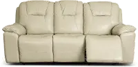 Chandler Linen Power Reclining Sofa with Hidden Cup Holders