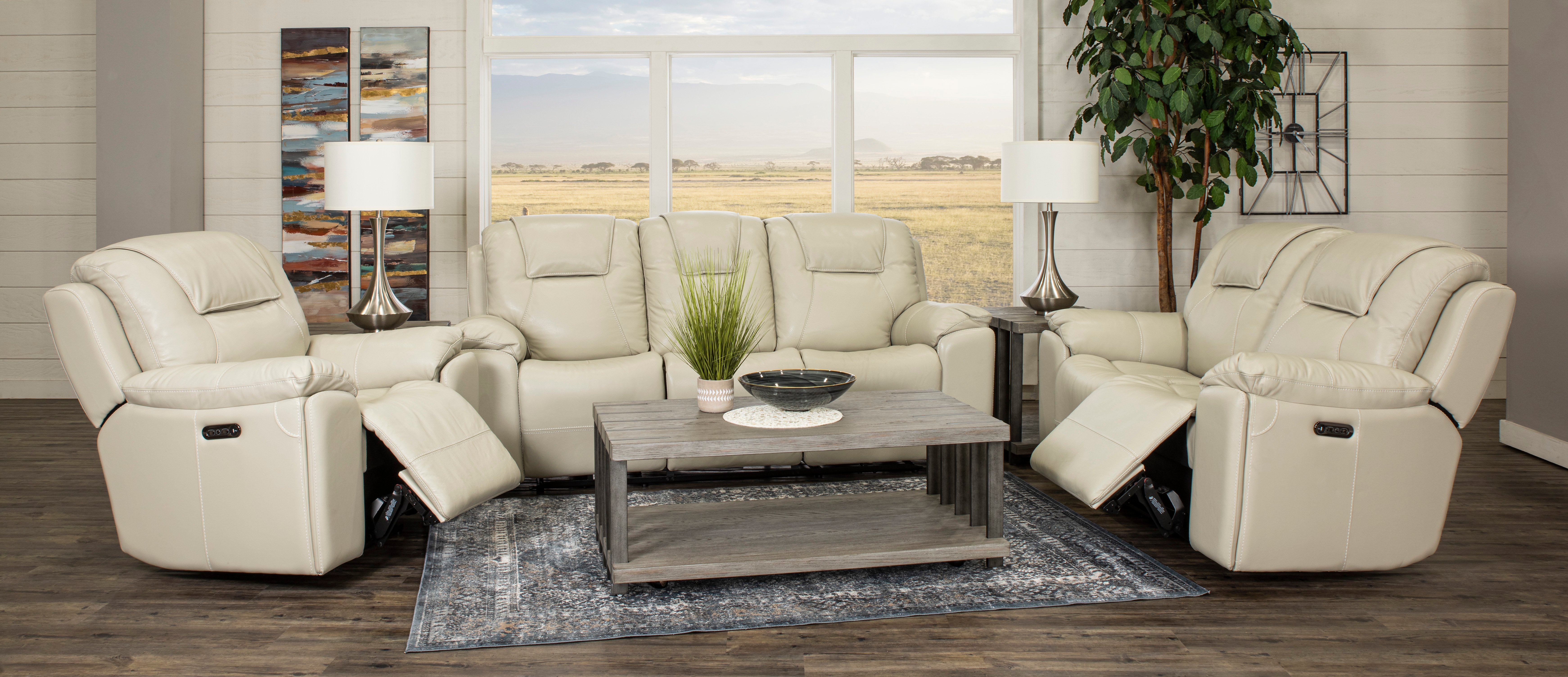 Chandler Linen Power Reclining Sofa with Hidden Cup Holders-2