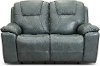 Blue Gray Power Reclining Love Seat with Hidden Cup Holders - Chandler