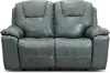 Clearance Chandler Blue Gray Power Reclining Loveseat with Hidden Cup Holders