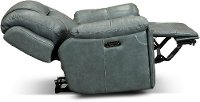 Blue Gray Wall Saver Power Recliner with Hidden Cup Holders - Chandler-5