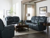 Blue Gray Wall Saver Power Recliner with Hidden Cup Holders - Chandler-6