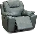 Chandler Blue Gray Wall Saver Power Recliner with Hidden Cup Holders