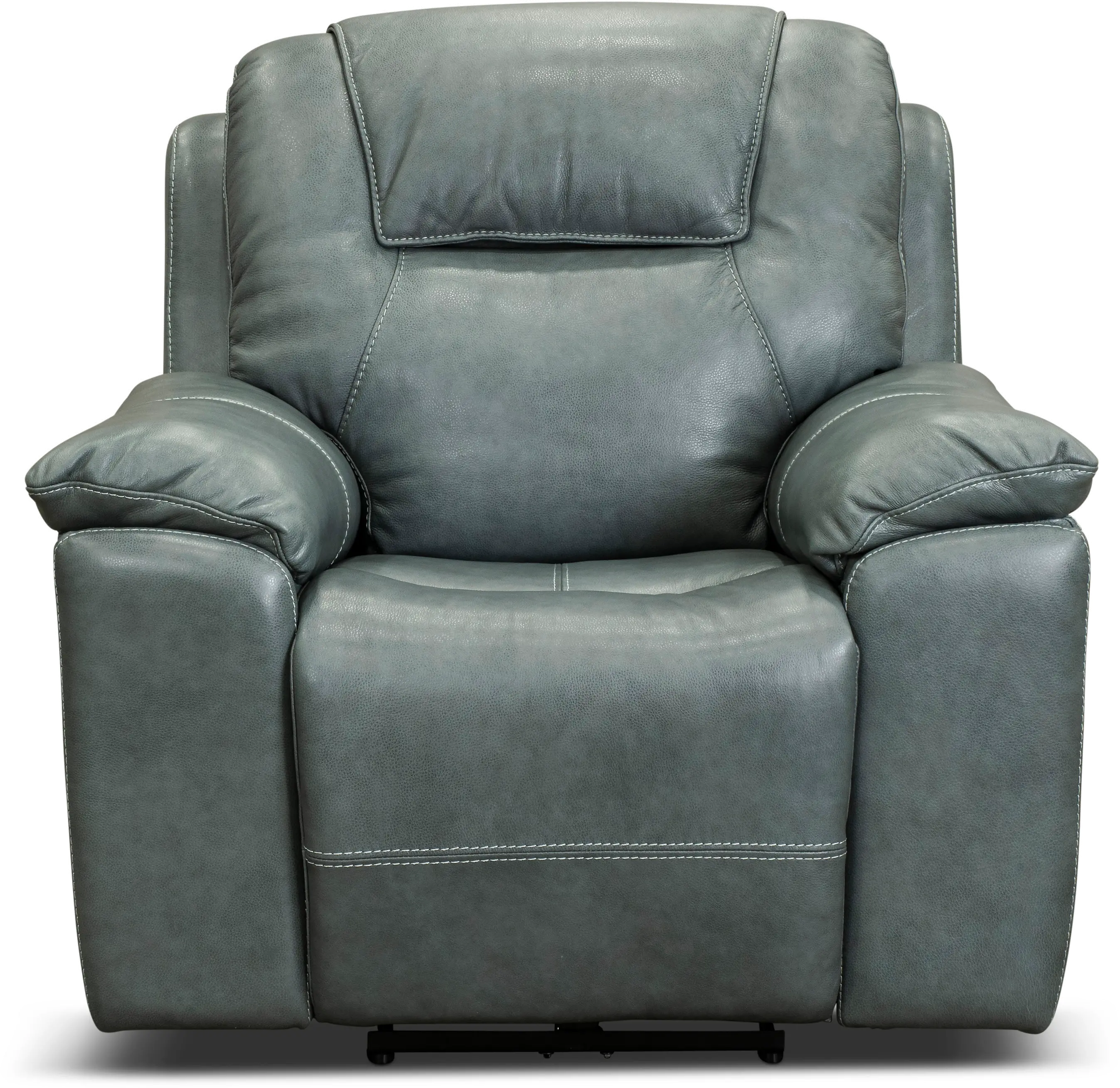 Chandler Blue Gray Wall Saver Power Recliner with Hidden Cup Holders-4