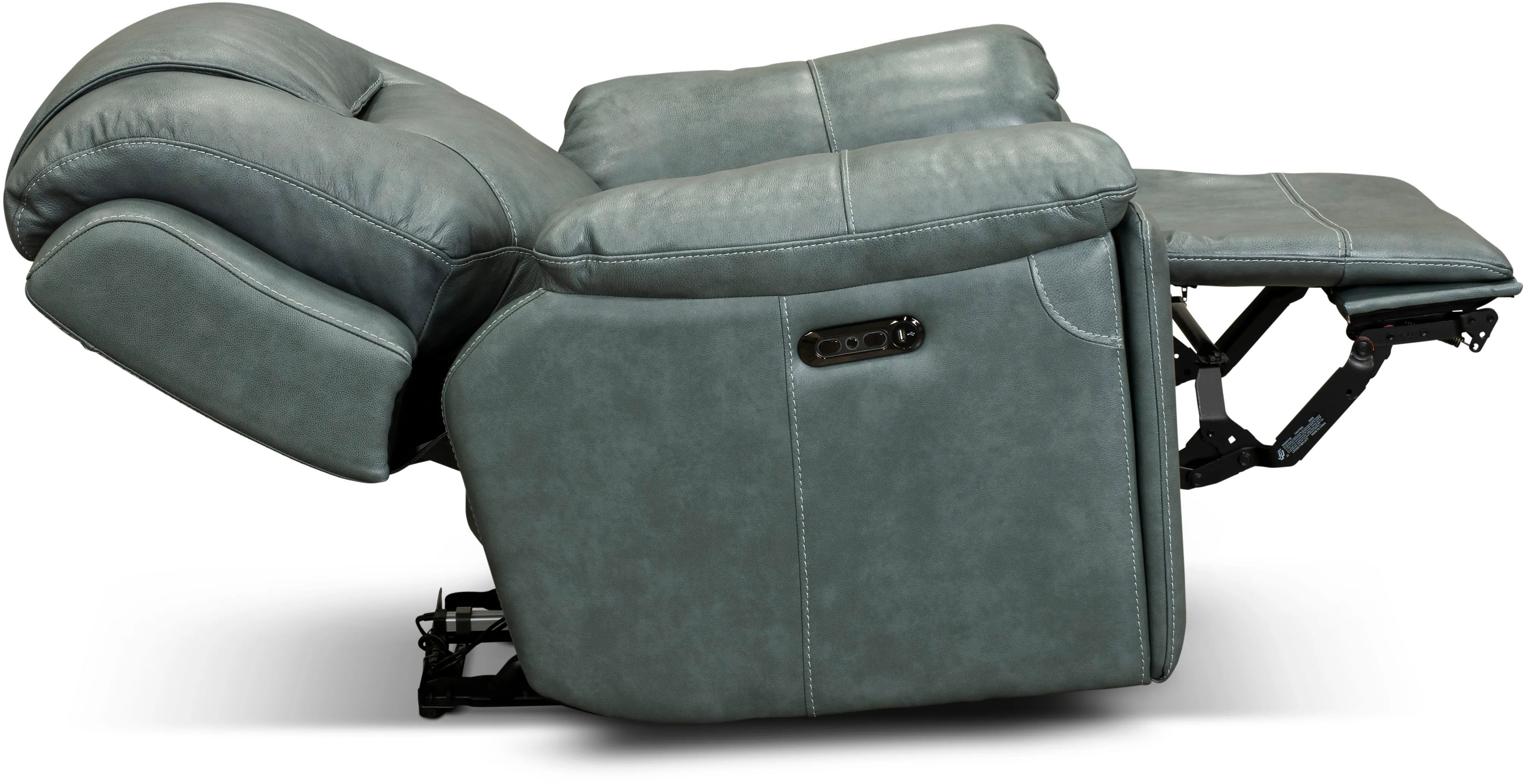 Chandler Blue Gray Wall Saver Power Recliner with Hidden Cup Holders-5