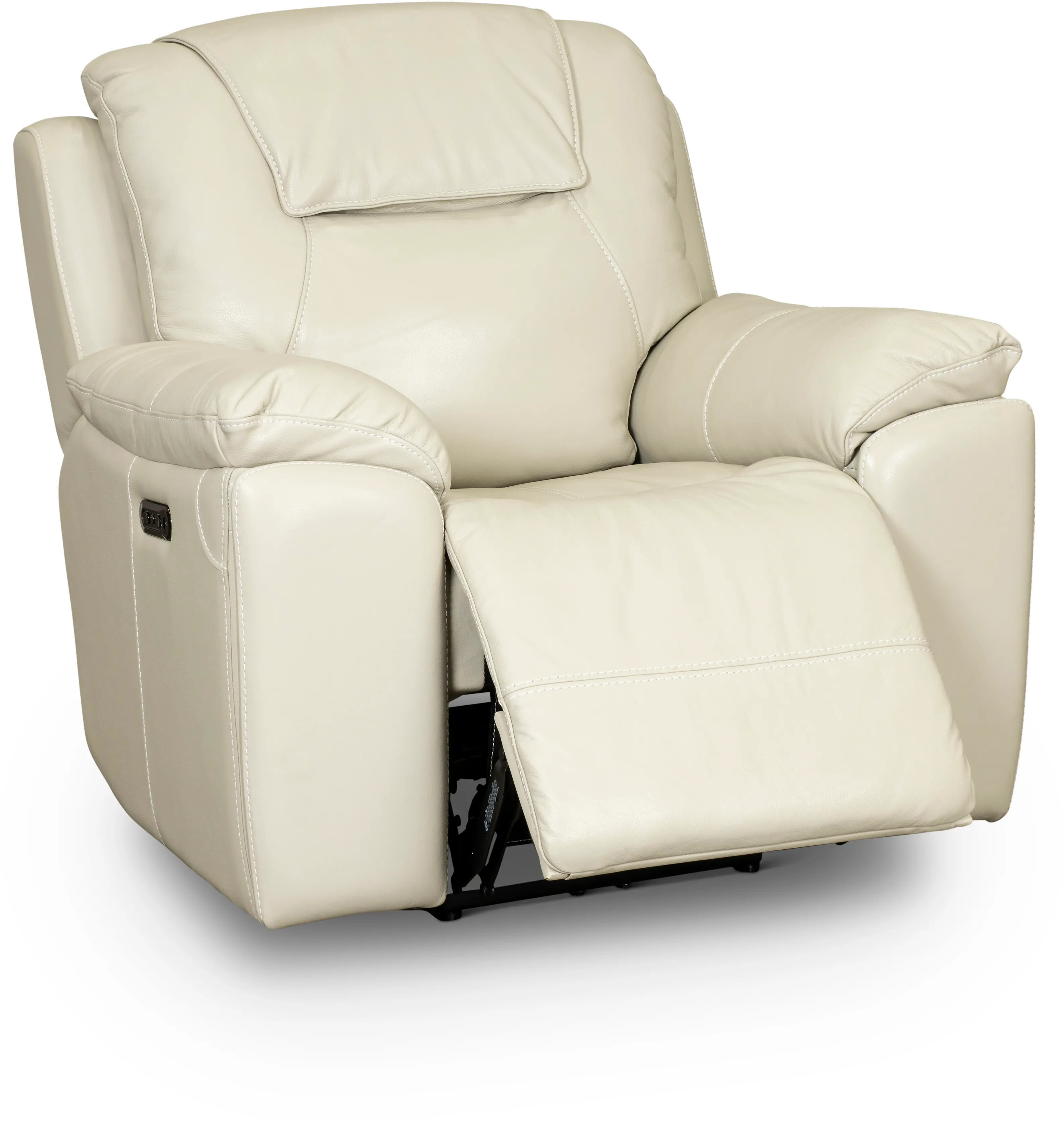 Chandler Linen Wall Saver Power Recliner with Hidden Cup Holders-1
