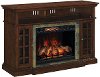 Cherry Brown Fireplace TV Stand with Slate Inlay - Lakeland