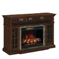 Cherry Brown Fireplace TV Stand with Slate Inlay - Lakeland