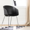 100409 Black and Silver Chair with Metal Legs - Flam