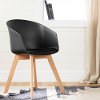 100410 Black Chair with Wooden Legs - Flam