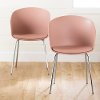 100413 Set 2 Pink And Silver Dine Chairs- Flam