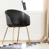 100408 Black Chair with Gold Metal Legs - Flam