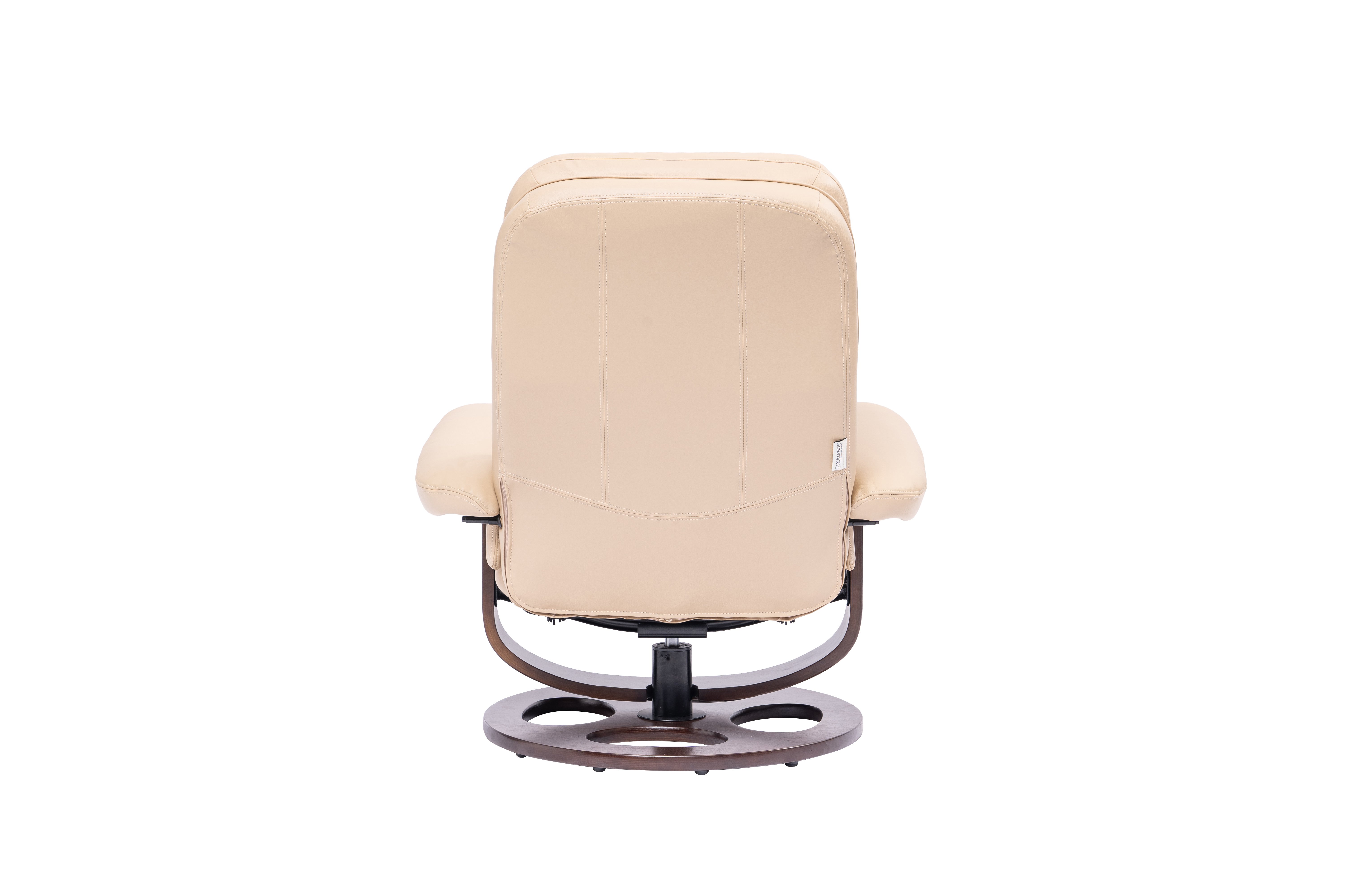 Wasatch Ivory Leather Pedestal Recliner with Matching Ottoman-6