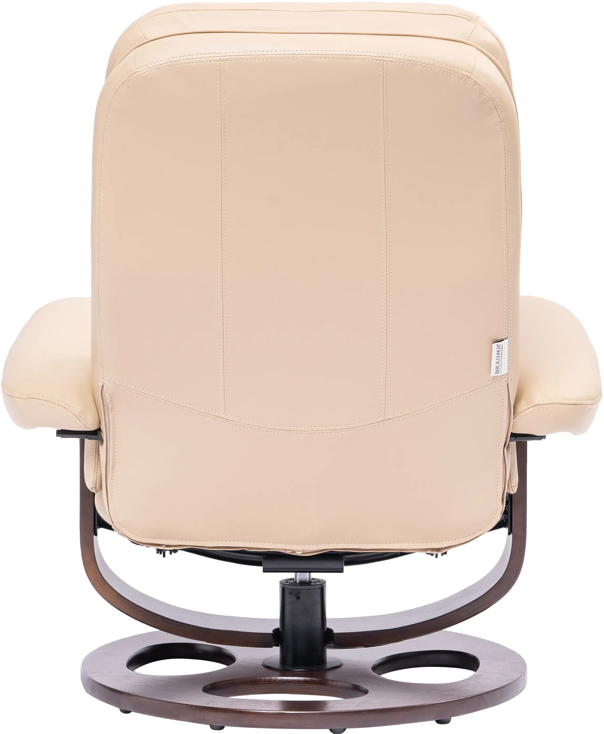 Wasatch Ivory Leather Swivel Recliner with Matching Ottoman-6