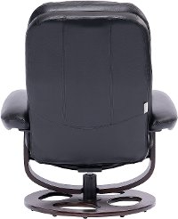 Black Leather Pedestal Recliner with Matching Ottoman - Wasatch-7