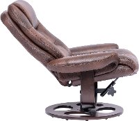 Whiskey Brown Leather Pedestal Recliner with Matching Ottoman - Wasatch-8