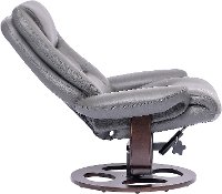Dark Gray Leather Pedestal Recliner with Matching Ottoman - Wasatch-3