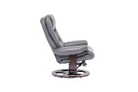 Dark Gray Leather Pedestal Recliner with Matching Ottoman - Wasatch-4