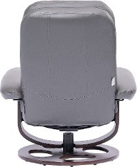 Dark Gray Leather Pedestal Recliner with Matching Ottoman - Wasatch-5