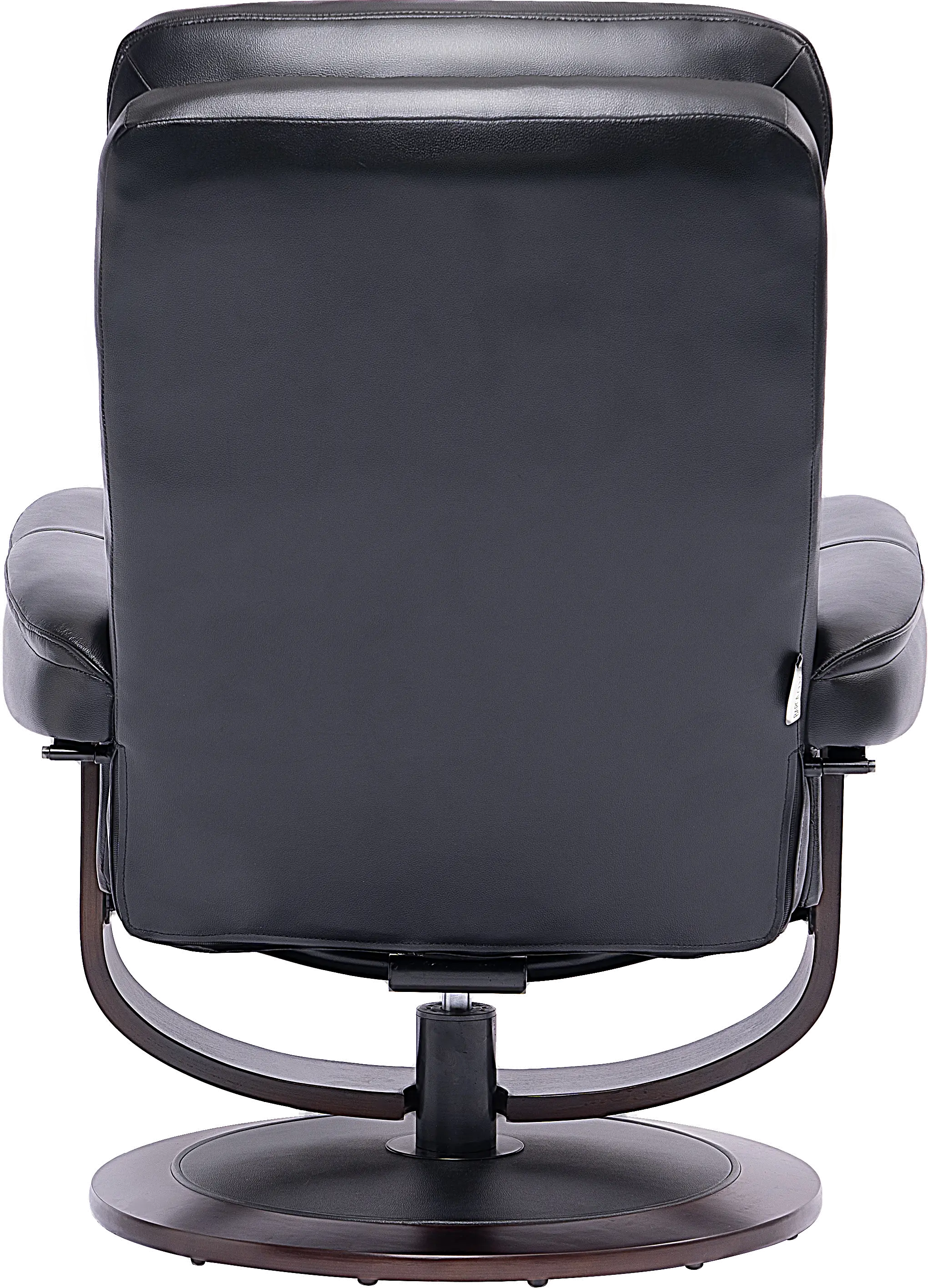 Black Leather Pedestal Recliner with Matching Ottoman - Moab-7