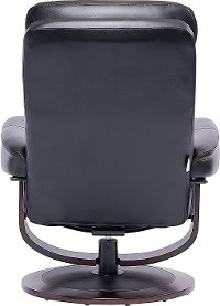 Black Leather Pedestal Recliner with Matching Ottoman - Moab-7