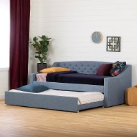 12978 Blue Daybed With Trundle-Fusion-2