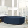 Modern Indigo Blue Ottoman - Node