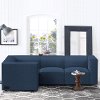 Modern Indigo Blue Sectional - Node