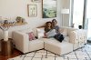 Modern Off-White Sand Sectional - Node