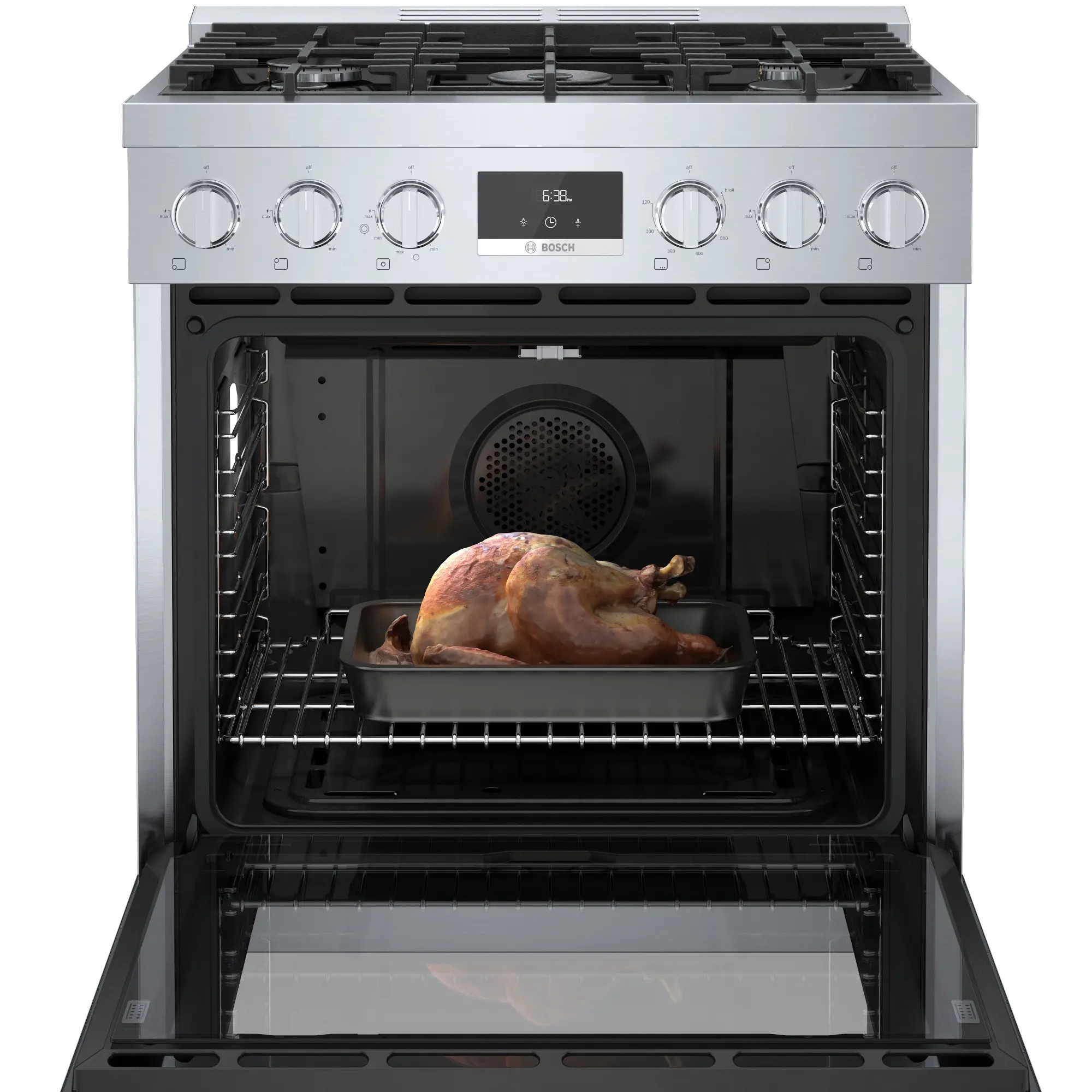 HGS8055UC Bosch 30 Inch 800 Freestanding Gas Range - 3.6 cu. ft., Stainless Steel-2