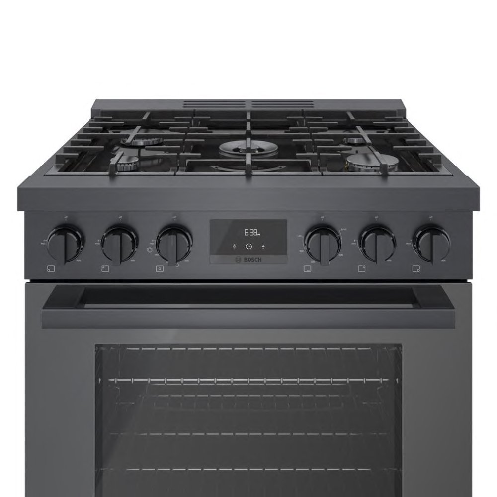 HGS8045UC Bosch 30 Inch 800 Freestanding Gas Range - 3.6 cu. ft., Black Stainless Steel-2