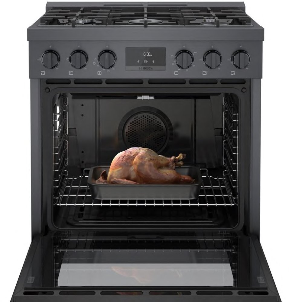 HGS8045UC Bosch 30 Inch 800 Freestanding Gas Range - 3.6 cu. ft., Black Stainless Steel-3