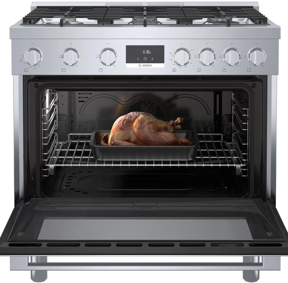HGS8655UC Bosch 800 Freestanding Gas Range - 36 Inch, Stainless Steel-2