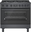 HGS8645UC Bosch 800 Freestanding Gas Range - 36 Inch, Black Stainless Steel