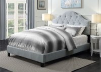 Light Gray Mist Queen Upholstered Bed - Modern Eclectic