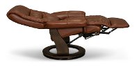 Cognac Leather Swivel Recliner - Flip-Up-3