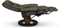 Iron Gray Leather Swivel Recliner - Flip-Up-3