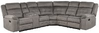Gray 3 Piece Reclining Sectional with Console - Keystone