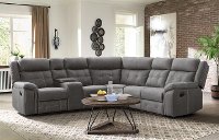 Gray 3 Piece Reclining Sectional with Console - Keystone-2