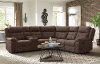 Brown 3 Piece Reclining Sectional with Console - Keystone