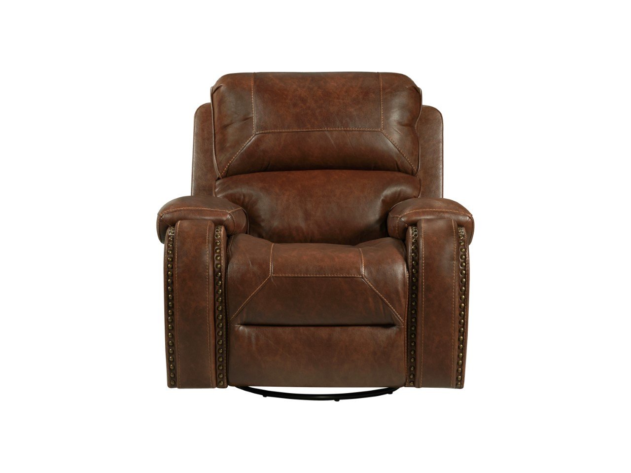Garrison Cognac Brown Swivel Recliner-1