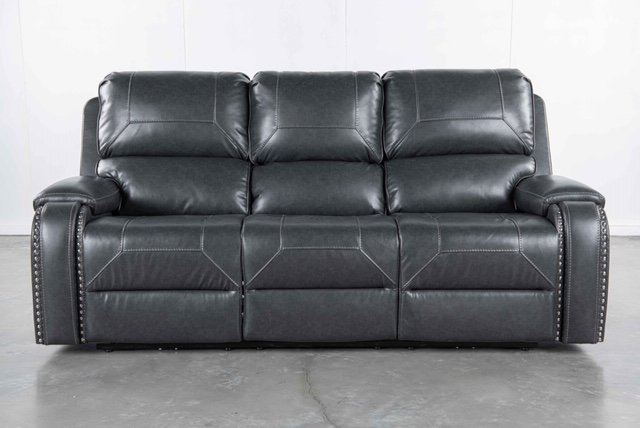 Garrison Gray Reclining Sofa with Drop Down Table-1