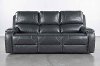 Garrison Gray Reclining Sofa with Drop Down Table