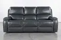 Garrison Gray Reclining Sofa with Drop Down Table