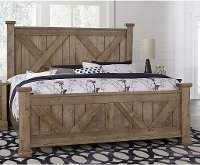 Rustic Stone Gray Queen Bed - Rustic Trail