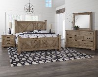 Rustic Stone Gray 4 Piece Queen Bedroom Set - Rustic Trail