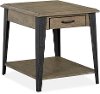 Clearance Industrial White Oak and Metal End Table - Butler